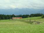 Br 628 auf bogenreiche Kempten-Fssen Strecke.11.06.2008