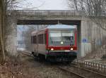 Der 628 581 am 04.01.2009 unterwegs auf der Rottalbahn bei Pfarrkirchen.