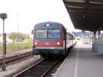 628 101 nach Buchloe auf Gleis 5  Kempten am 26.04.2005