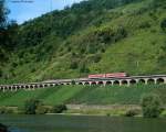 628 aus Traben Trabach auf dem Pndericher Hangviadukt 13.8.09