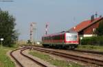 628 612-4 als RB 27154 (Burghausen(Oberbay)-Mh ldorf(Oberbay)) Bei der Durchfahrt Pirach 28.8.09