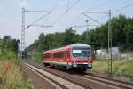 628 268 als Leerfahrt im Gegengleis in Dettingen am Main am 03.07.09