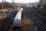 628/928 615+Schwester kurz vor Hannover Nordstadt, rechts sieht man ein paar Weichen die im Nichts enden, hier ging es mal weiter zum Hauptgterbahnhof von Hannover der sich hinter der Kurve befand.