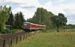 628 211 und ein weiterer 628 am 14.08.2009 als RE nach Kiel Hbf bei Behl.