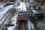 628 345 und 928 345 als RB 22725 von Friedrichshafen Hafen nach Lindau Hbf, Langenargen, 22.01.10