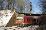 Heidebahntriebwagen 628 609 unterquert aus Buchholz(Nordheide) kommend die ehemalige Bahnstrecke Buchholz - Bremervrde auf dem Weg nach Bennemhlen.