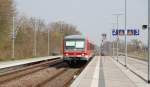 Aus Bad Bergzabern kommend fhrt 628 259 am 10.4.2010 in den Bahnhof von Winden (Pfalz) ein, wo er nun Kopf machen wird, bevor er die Rckfahrt nach Bad Bergzabern antreten wird.