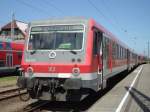 Sonderzug von Warnemnde Richtung Seelze kurz vor der Abfahrt Richtung Rostock Hbf,  Zug fuhr 19.02 Uhr ab Warnemnde.Aufgenommen am 29.05.10