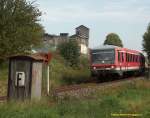 928/628 237 kommt am Nachmittag des 24.09.2010 bei Wurlitz noch mit Sonne daher.