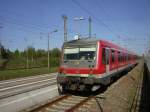 Ein Triebwagen der Baureihe 628 in Angermnde fhrt nach Stettin 30.4.2011