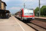 der 628 327 in Hessental am 28.4.2011 wird um 16:15 zurck nach hringen Hbf fahren.