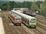 Neue Agilis VT650 und ein BR628 in Neuenmarkt (11.06.11)