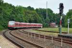 928 519 von Kln nach Trier, bei der Einfahrt in den Bf Erftstadt-Liblar - 29.07.2011