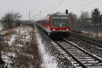 628 646-2 auf seiner Fahrt von Mnchen nach Mhldorf am 29.01.12 in Grub.