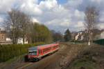 Der 628 670 am 11.04.2012 in Remscheid Lennep.