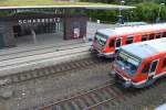 Kein Scherz: Dieses Foto wurde am 01. August 2012 geschossen. Aufgrund des vermehrten Ausfalls von Wagen der BR 648(LINT) werden auf unbestimmte Zeit wieder Wagen der BR 628 auf der Strecke Lbeck - Puttgarden/- Neustadt und Lbeck - Travemnde eingesetzt, weshalb diese nun auch wieder - teilweise sogar in Dreifachtraktion - in Scharbeutz anzutreffen sind. Die verkehrenden Wagen gehren brigens zu DB Regio RheinNeckar.