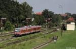 DB 628 / 928 576 + 557 als RB 27087 Landshut - Freilassing, KBS 945 Landshut - Mhldorf - Salzburg, fotografiert bei der Einfahrt in den Bhf. Garching an der Alz am 17.08.2011