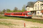 05.05.06 Bf. Grevesmhlen Regionalbahn von Lbeck fhrt weiter nach Bad Kleinen