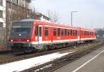 Eine Regionalbahn erreicht Friedrichshafen Stadt, aufgenommen am 26.01.2013  (628 562)