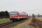 628 512 als RB 10273 (Bocholt - Wesel) in Blumenkamp am 02.03.13