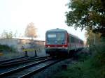 Bahnhof Grevesmhlen; BR 928 (628) 215 als RE auf dem Weg nach Bad Kleinen,auf Ausfahrweiche bei km 37,4 (Herbst 2005)