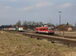 Der 628 646 als RB nach Burghausen am 22.03.2013 bei der Ausfahrt aus Tling.