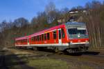Der 628 670 am 26.03.2013 in Wuppertal Rauental.