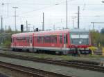 Hier sieht man die seit langem abgestellte 928 427 im Hofer Hauptbahnhof.