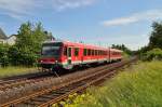 RB 92 nach Andernach, hier kurz vorm Bahnhof Kruft ist der 629 305/628 305 zu sehen. Am Sonntag den 2.6.2013