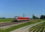 628 629 bei einer Leerfahrt am 01.07.2013 bei Langenisarhofen.