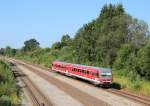 Am 27.Juli 2013 war 928 573 als RB 22859 aus Lindau Hbf in Hergatz auf dem Weg nach Aulendorf.