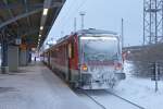 Wetterfest mussten die Triebzüge von DB Regio Nordost in den letzten Jahren sein, so auch am 10.03.2013: Zwei 628 sind als RE aus Lübeck Hbf in Bad Kleinen angekommen und werden den Bahnhof in Kürze wieder Richtung Lübeck verlassen.