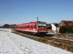 Der 628 571 als RB nach Mühldorf am 01.02.2014 unterwegs bei Engertsham.