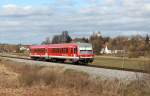 628 585 als S Bahn nach Dachau am 23.2.14 bei Kleinberghofen