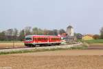 628 433 am 12.04.2014 bei Arnbach (Strecke Dachau - Altomünster).