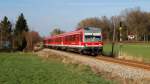 628 580 und 585 mit S-Bahn, A-Linie (29329) bei Niederroth (27.03.2014)