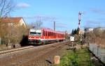 628 624 als RB 14274 Braunschweig Hbf - Goslar, am südl. Esig von Schladen. 23.02.2014. 
