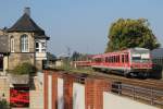 628 619-9/928 619-6 mit RB 14279 Goslar-Braunschweig Hauptbahnhof auf Bahnhof Goslar am 3-10-2014.