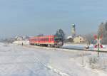 628 422 als RB nach Burghausen am 02.01.2015 bei Heiligenstatt.