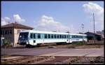 628295 als RB nach Heidelberg in Meckesheim am 18.8.1989 um 15.38 Uhr.