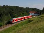 Der 628 626 als RB nach Waging am See am 12.06.2015 unterwegs bei Wonneberg.