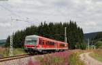 628 702-3 als RB 26944 (Neustadt(Schwarzw)-Titisee) bei Titisee 31.7.15