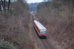 628 481-1 von Landau HBF nach Pirmasens Nord, am Abend des 08.03.2007, in Hauenstein 