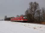 Der 628 639 als RB nach Passau am 06.01.2016 unterwegs bei Anzenkirchen.