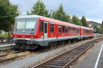 928 477 am 31. Juli 2016 im Bahnhof Lauterecken-Grumbach.