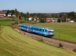 Der 628 423 als RB nach Traunstein am 29.09.2016 unterwegs bei Hörpolding.