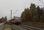 Trüb und hochnebelig präsentierte sich der Sonntagvormittag des 30.10.16 mit dem 628 653-8 in Poing, bevor sich dieser Tag zu einem wunderschönen Herbsttag entwickelte.