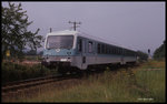 628340 ist hier am 9.8.1989 um 12.45 Uhr auf der KBS 802 bei Wörth als RB 6111 auf dem Weg nach Miltenberg.