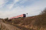 Eine 628-Doppeleinheit, angeführt von 628 576-1, wurde am 20.11.16 auf ihrem Weg von München nach Mühldorf hinter Markt Schwaben fotografiert.