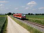 Der 628 627 als RB nach Neufahrn Niederbayern am 03.06.2017 unterwegs bei Radldorf.